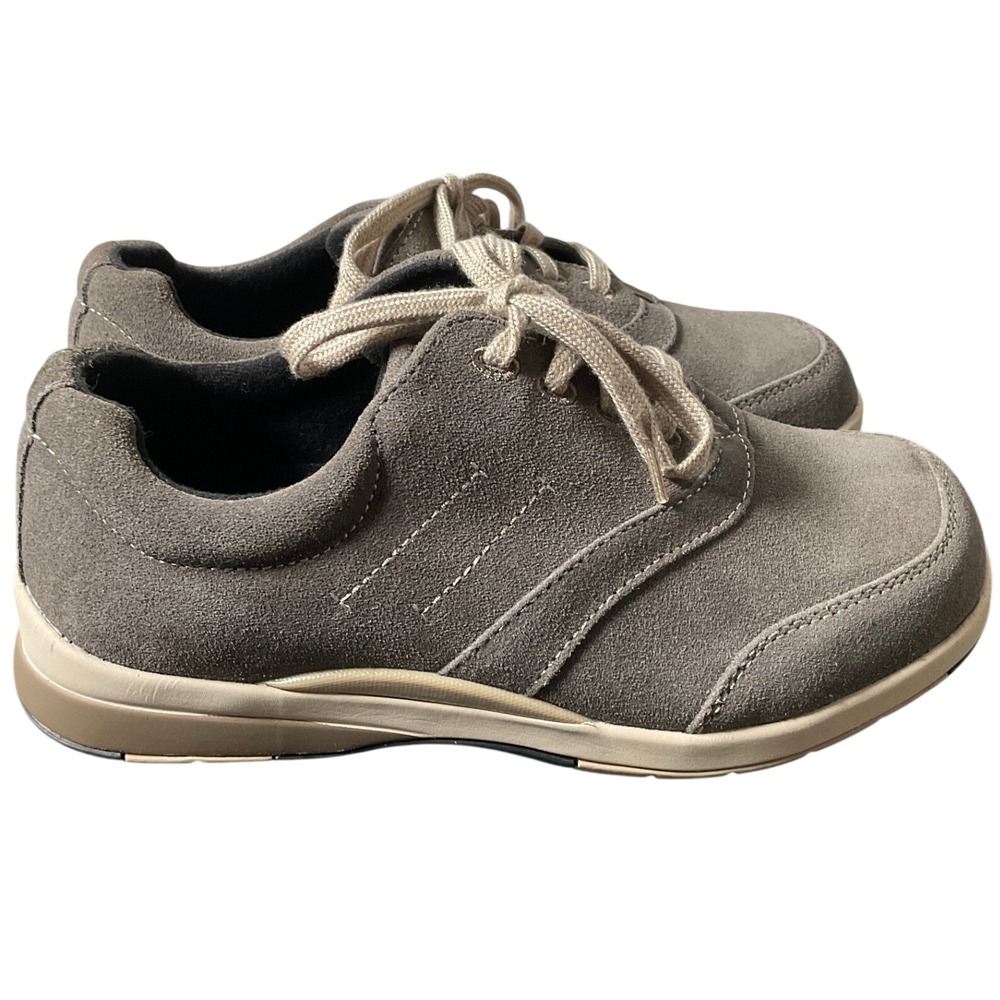 Drew Columbia Gray Suede Walking Shoes Sneakers Women 12 Wide 10028-CT-1